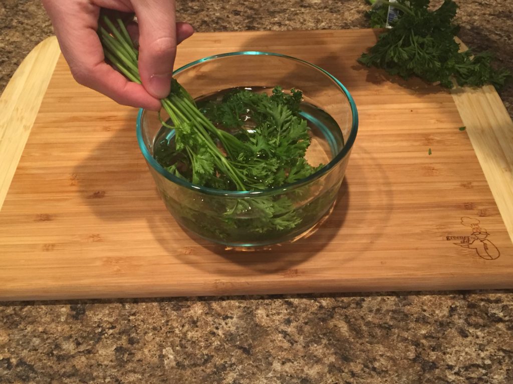 wash parsley