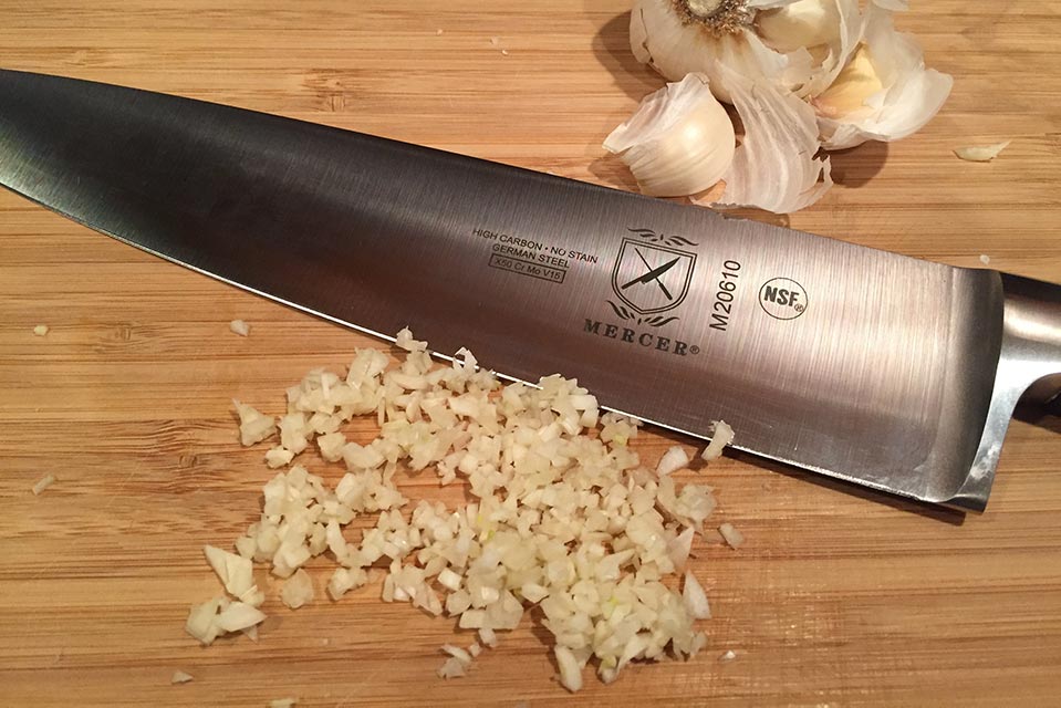 Mercer Chef Knife Mince Garlic
