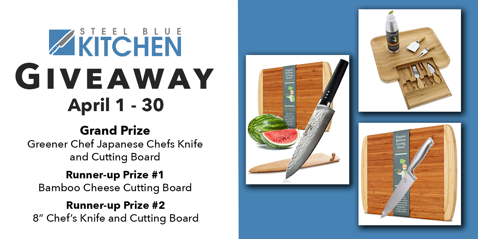 online contests, sweepstakes and giveaways - Greener Chef Japanese Chefs Knife and Cutting Board Giveaway | SteelBlue Kitchen